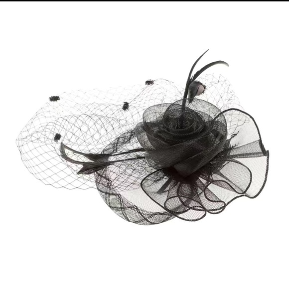 💕Fascinator Birdcage Feather Flower Mesh Wedding tea party Veil. White - Picture 3 of 8